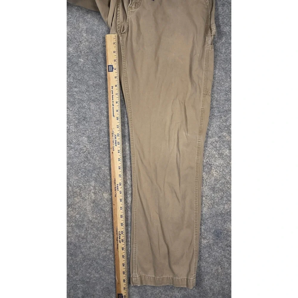 Carhartt B324 DKH Relaxed Fit Canvas Carpenter Pants Mens 36x32 Tan Distressed